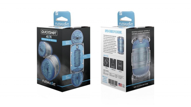 Fleshlight Quickshot Alien Butt/Mouth - Metallic Blue Freaks Male Masturbators | EWYCGD854